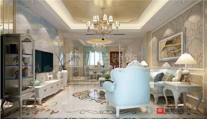 廣源國(guó)際142平客廳裝修效果圖