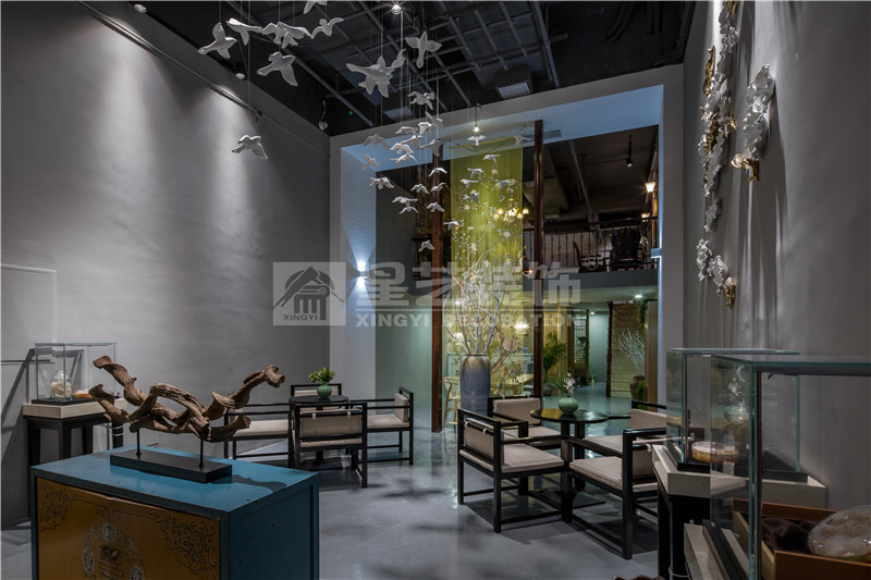 南寧蔓華藝品軒文化沙龍180平會(huì)客區(qū)裝修設(shè)計(jì)實(shí)景圖