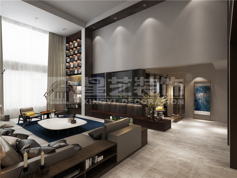 金源一品550平現(xiàn)代簡約客廳裝修設(shè)計(jì)效果圖