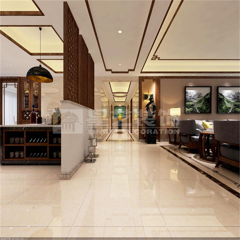 盛天東郡290平新中式過道裝修設計效果圖