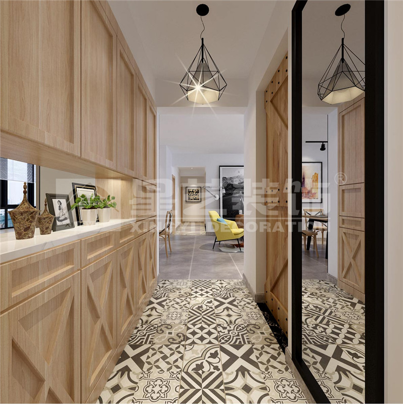 大觀天下130平玄關裝修效果圖