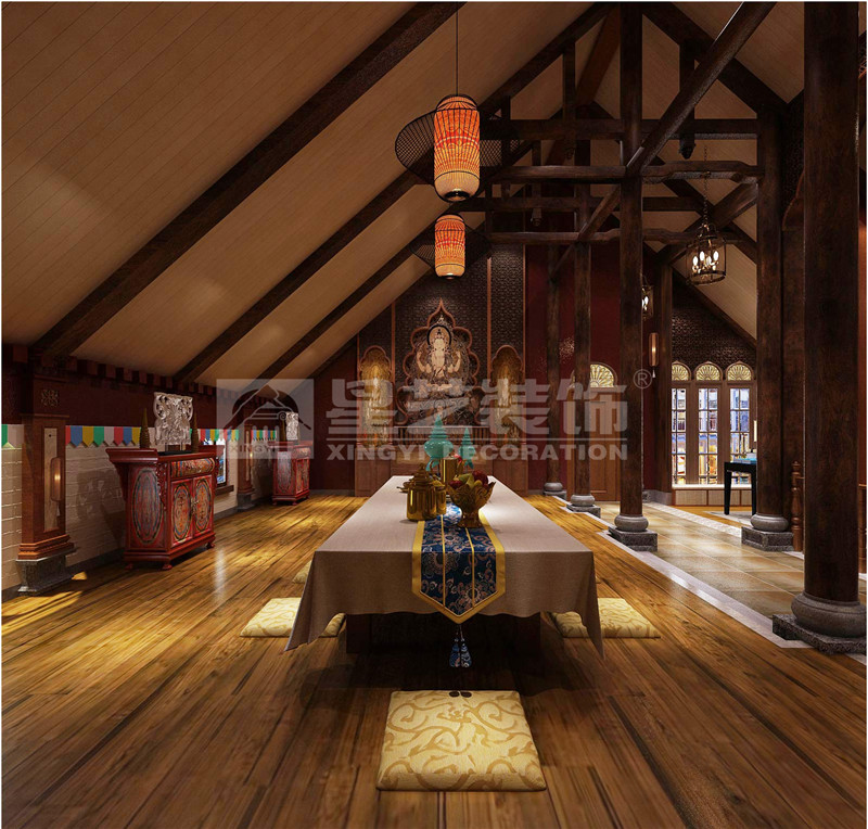 鳳景灣350平東南亞佛堂裝修設(shè)計效果圖