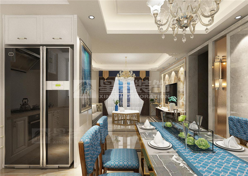 綠地國(guó)際花都110平餐廳裝修效果圖