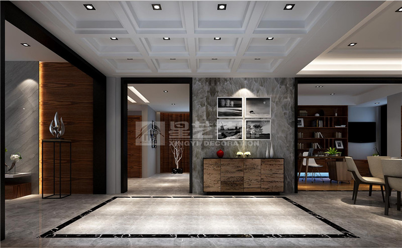 盛天香墅200平現(xiàn)代簡約玄關(guān)裝修效果圖