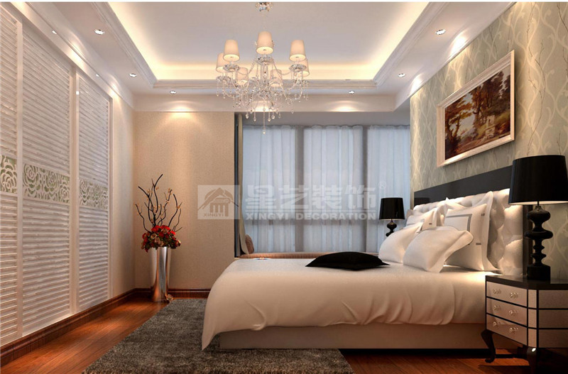 昌泰東盟園200平簡(jiǎn)歐風(fēng)格臥室裝修效果圖