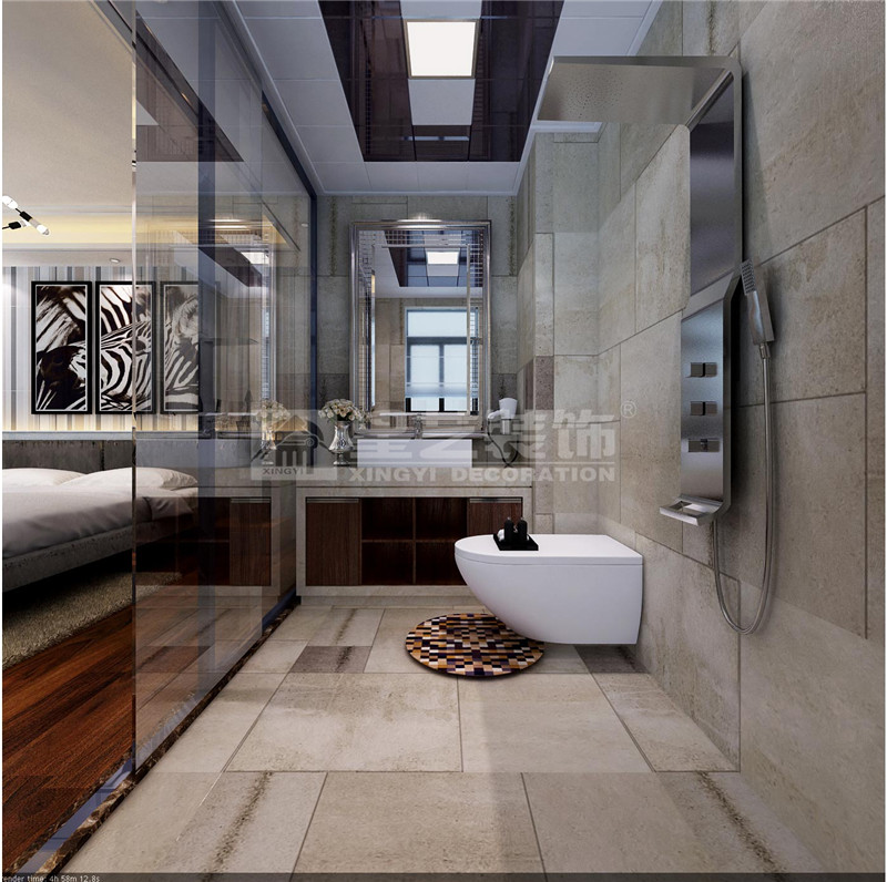 南湖景園140平現(xiàn)代簡(jiǎn)約裝修衛(wèi)生間裝修效果圖