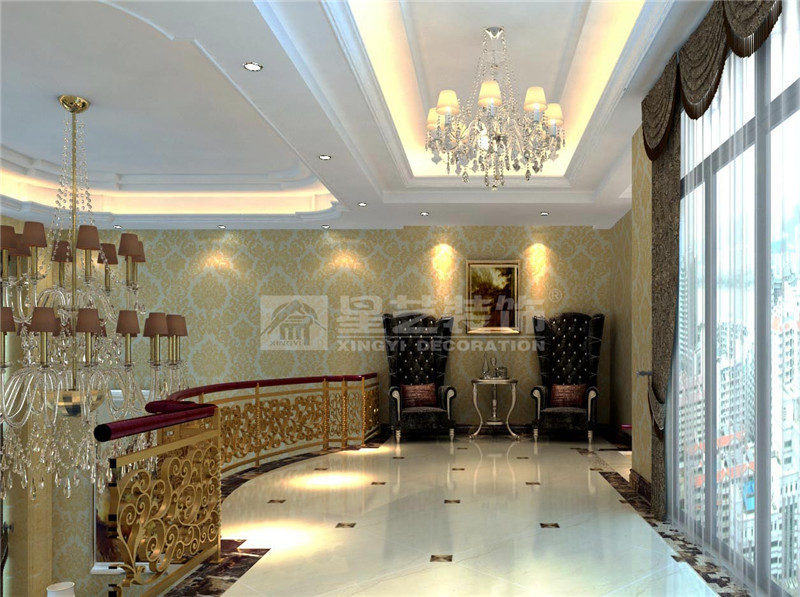 昌泰東盟園200平簡(jiǎn)歐風(fēng)格過(guò)道裝修效果圖