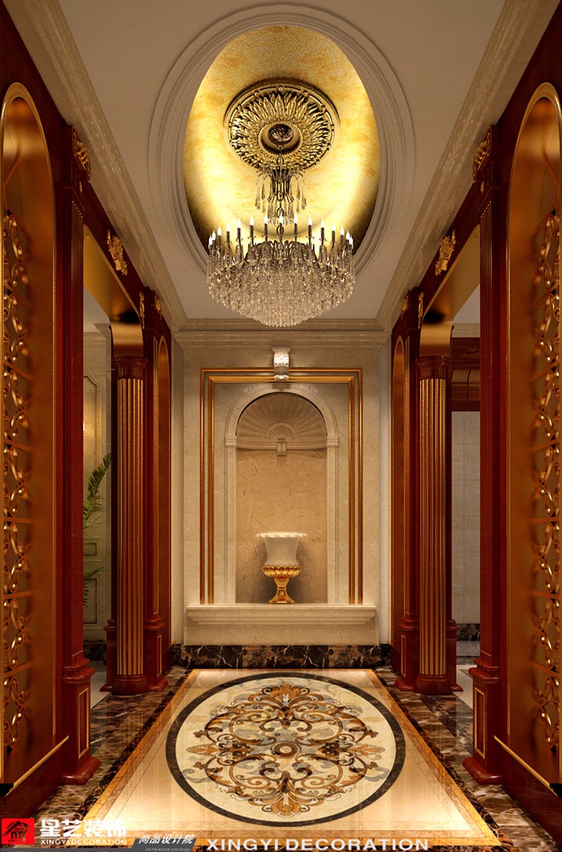 榮和公園尊府355平歐式風(fēng)格過道玄關(guān)裝修效果圖