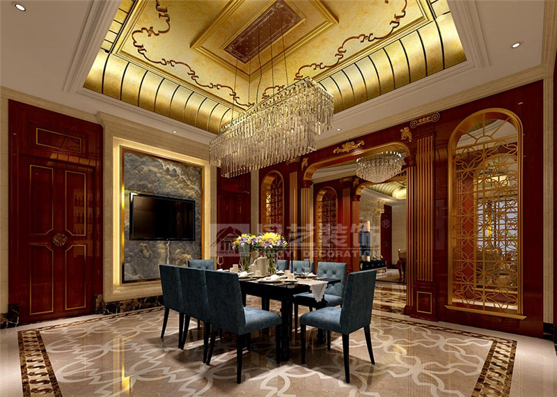 榮和公園尊府355平歐式風(fēng)格餐廳裝修效果圖