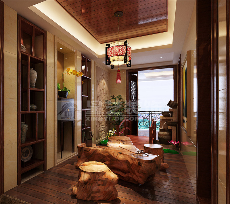 盛天東郡 211平中式風(fēng)格茶藝區(qū)裝修效果圖