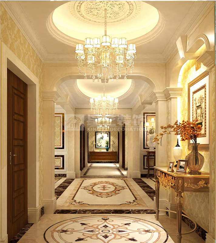 盛天東郡240平歐式風格玄關裝修效果圖