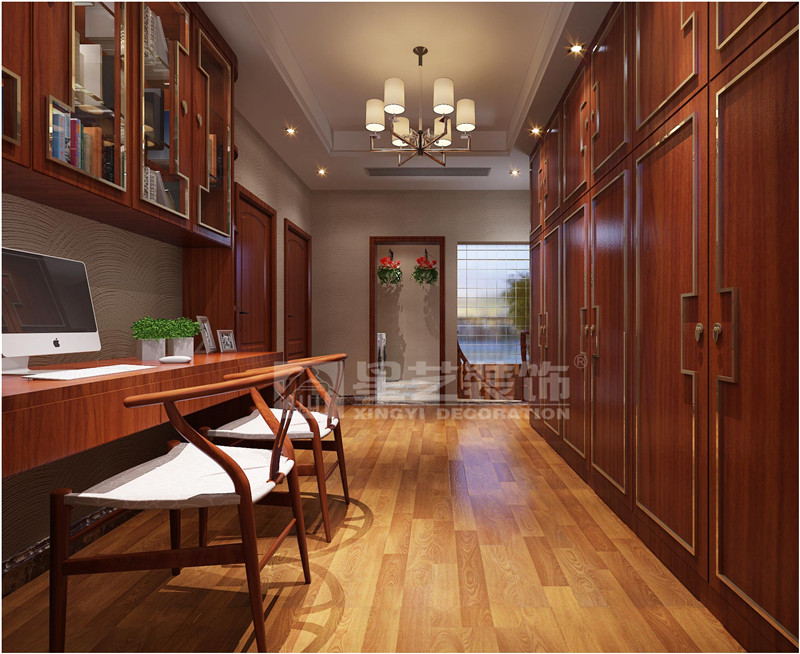 翡翠園205平新中式風(fēng)格書(shū)房裝修效果圖