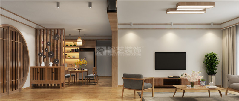 尚城街區(qū)135平過(guò)道裝修效果圖