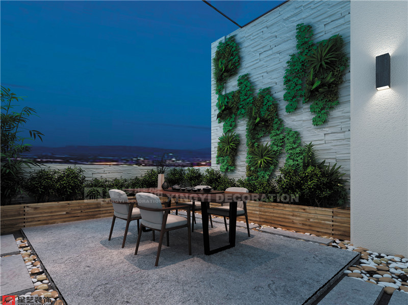 江灣山語城230平陽臺(tái)裝修效果圖