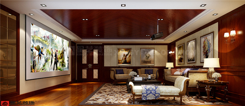 大自然花園別墅640平負(fù)一樓影音室裝修效果圖