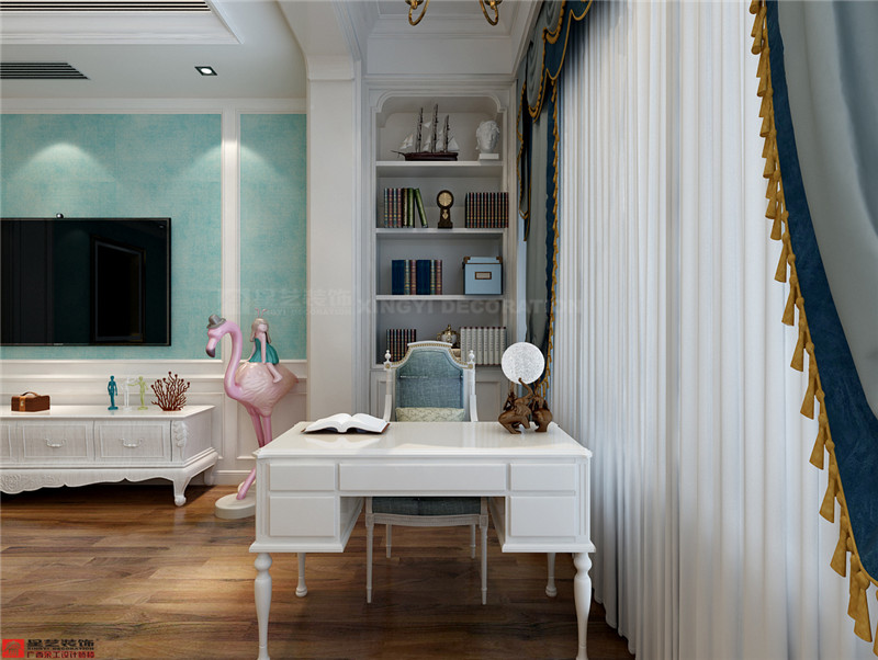 中海國際社區(qū)溫莎堡250平三樓書房裝修效果圖