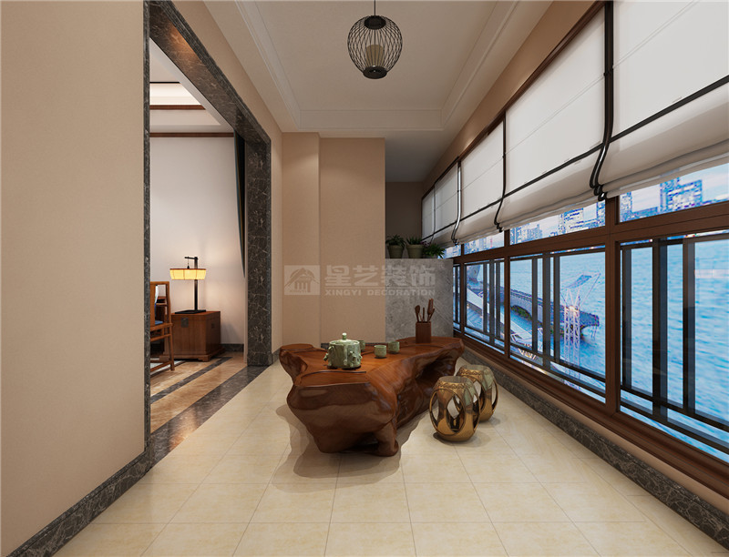 怡景灣180平休閑陽臺裝修效果圖