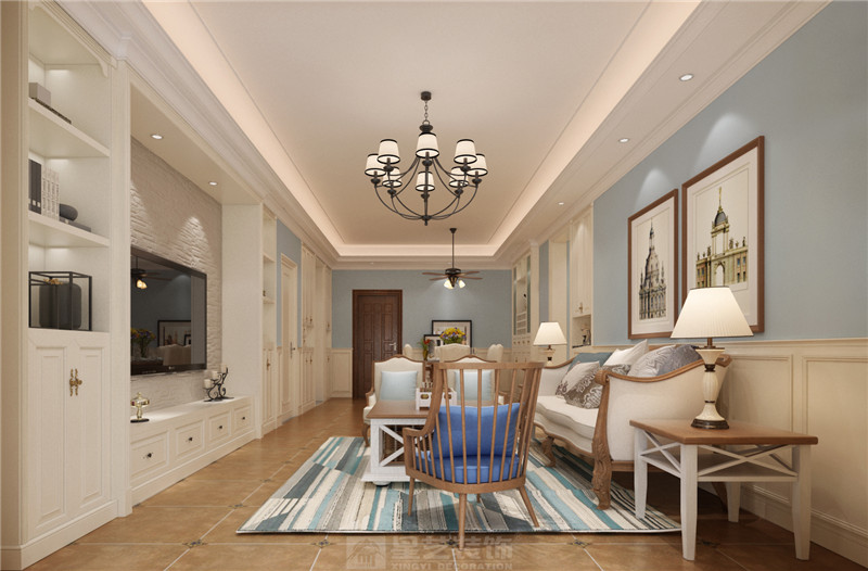 萬(wàn)達(dá)茂120平客廳裝修效果圖