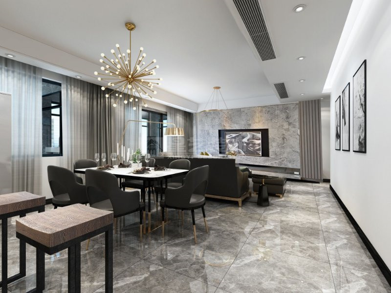 霖峰壹號(hào)140平餐廳裝修效果圖