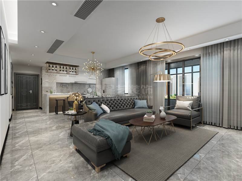 霖峰壹號(hào)140平客廳裝修效果圖