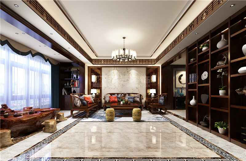 都安密洛坨風情街350平客廳裝修效果圖