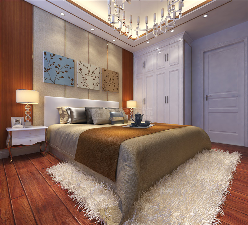 綠地國(guó)際花都128平臥室裝修效果圖