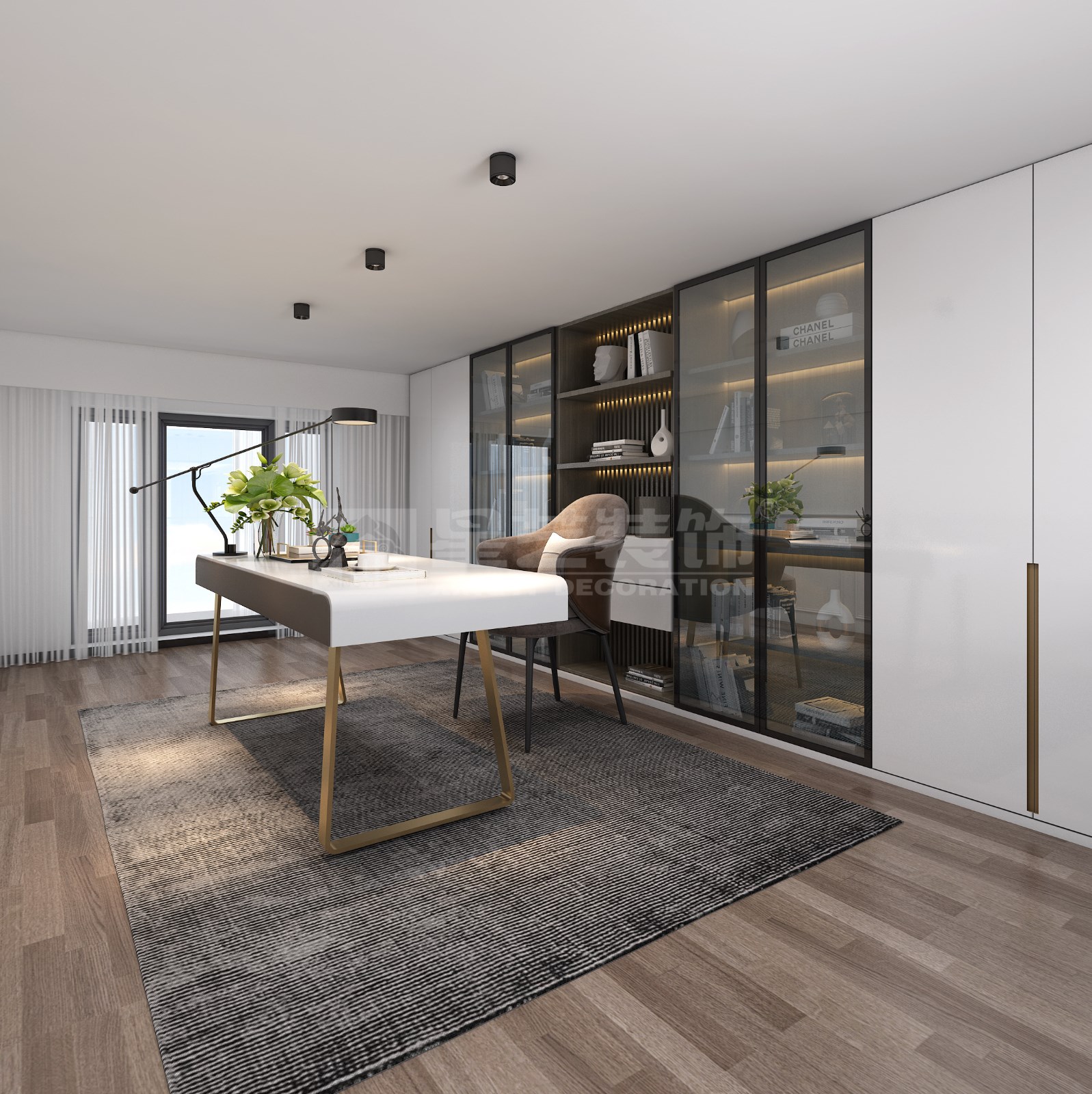 安吉山語(yǔ)城156平復(fù)式多功能室裝修效果圖