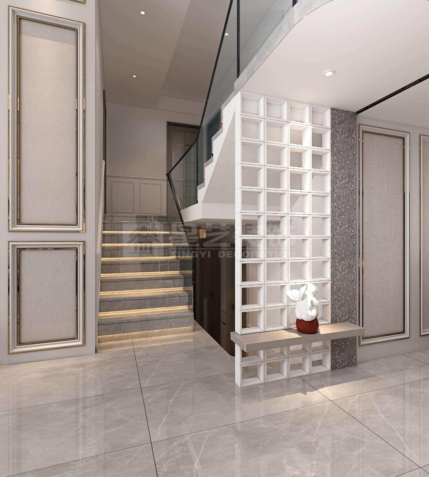 安吉山語(yǔ)城156平復(fù)式樓梯區(qū)裝修效果圖