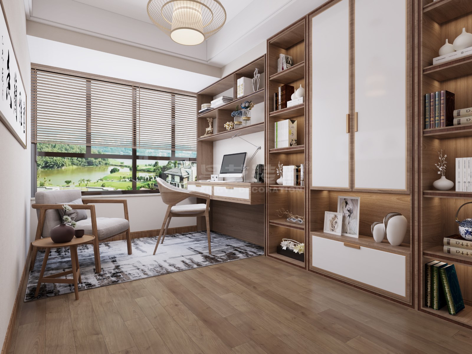 安吉山語城156平復(fù)式書房裝修效果圖