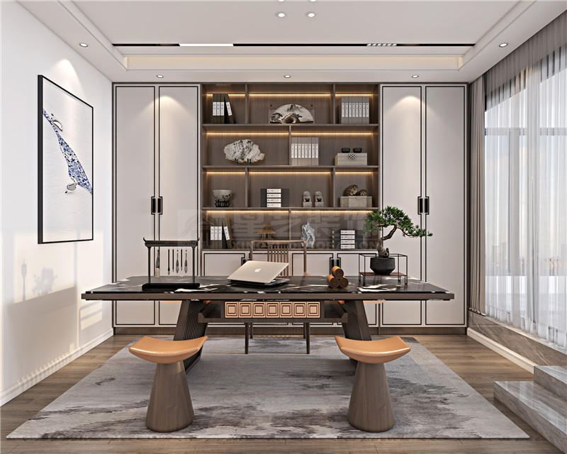 鳳景灣390平復式書房裝修效果圖