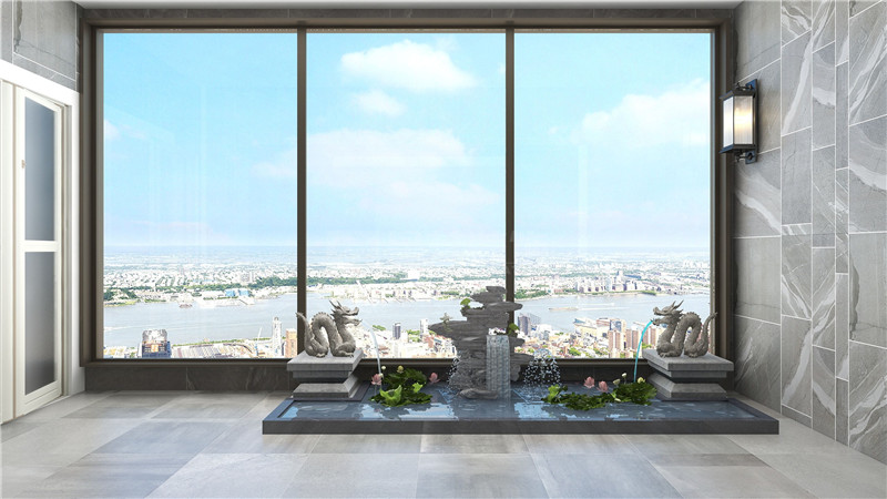 鳳景灣390平復式陽臺裝修效果圖