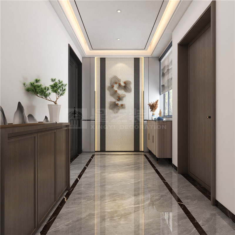 鳳景灣390平復式一樓玄關裝修效果圖