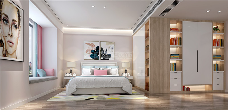 萬科時代廣場187平臥室裝修效果圖