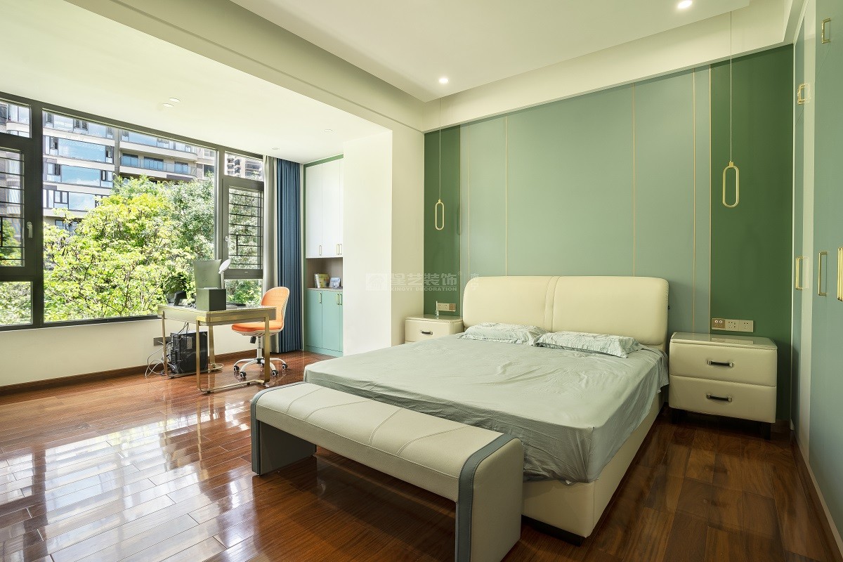 冠江墅 800平新中式臥室裝修實景