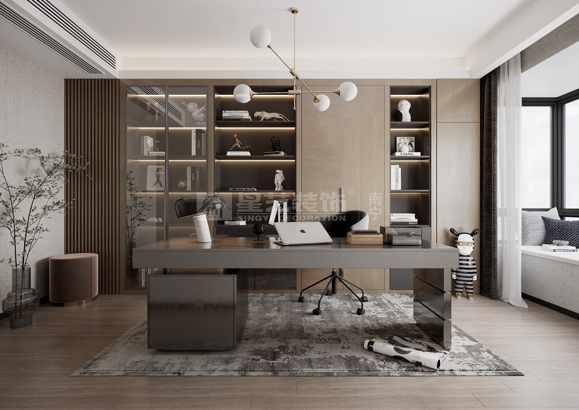 萬(wàn)科里500平意式輕奢書(shū)房裝修效果圖