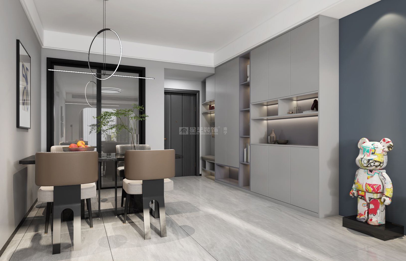 軌道御瓏壹號城113平現(xiàn)代風(fēng)格餐廳裝修效果圖