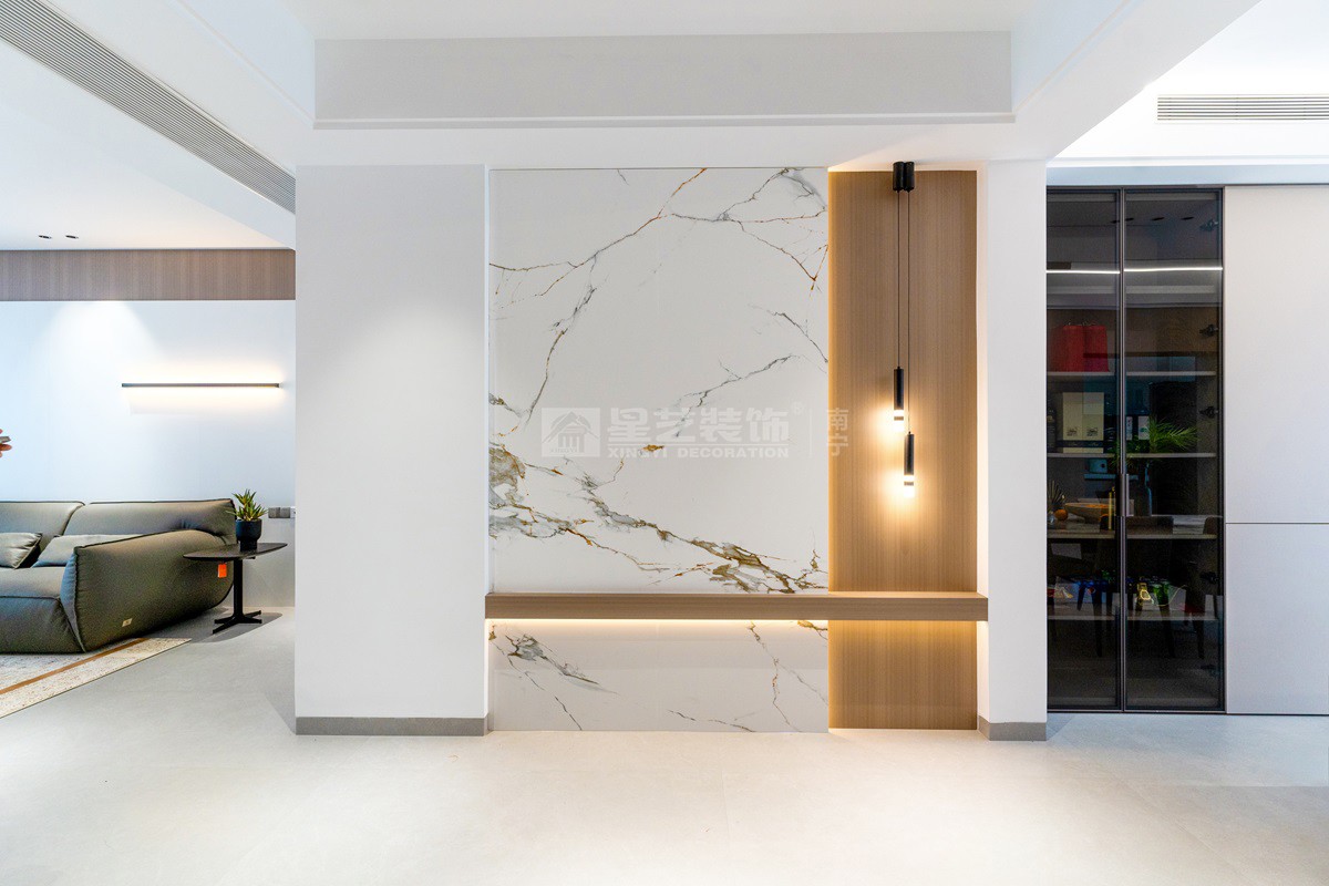 盛邦濱江府200平現代極簡入戶玄關裝修實景