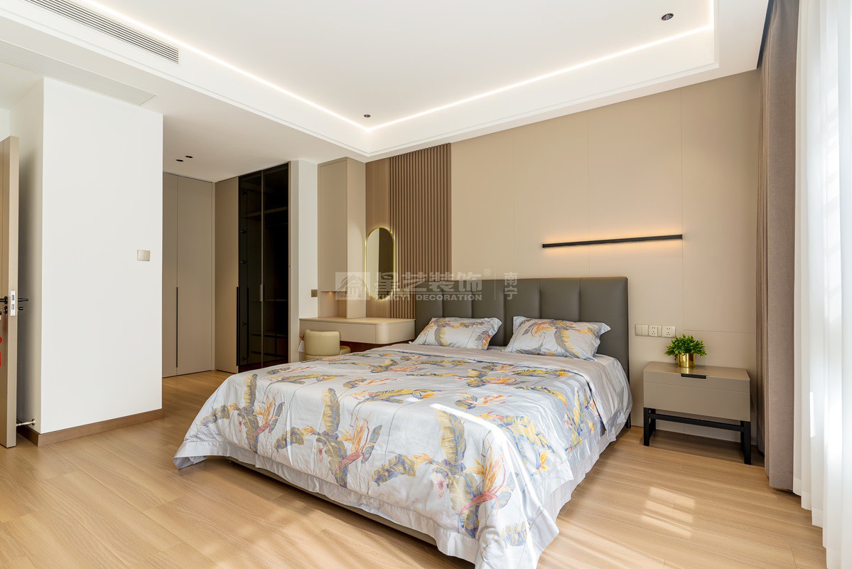 盛邦濱江府200平現代極簡臥室裝修實景