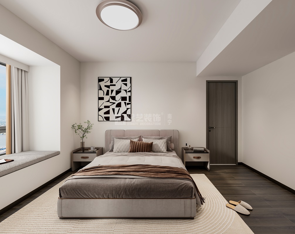 華夏院子137平現(xiàn)代簡約臥室裝修效果圖