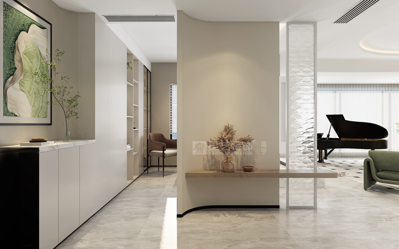 天悅臺(tái)130平現(xiàn)代奶油風(fēng)玄關(guān)裝修效果圖