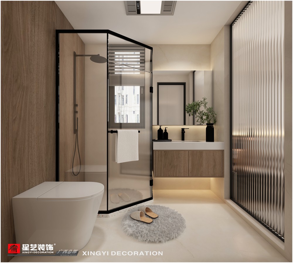 建發(fā)央璽120平現(xiàn)代簡約主衛(wèi)裝修效果