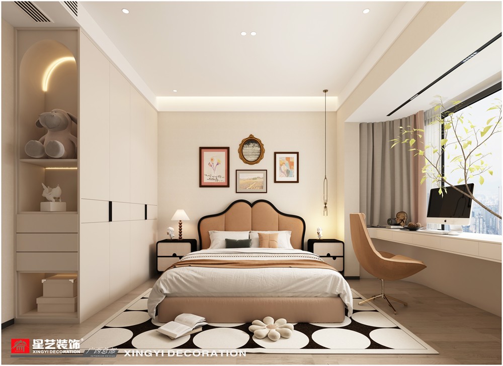 青山府210平現(xiàn)代簡(jiǎn)約女孩房裝修效果