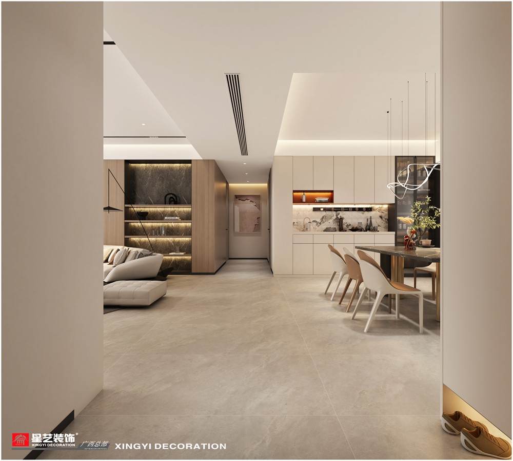 青山府210平現(xiàn)代簡(jiǎn)約入戶(hù)裝修效果