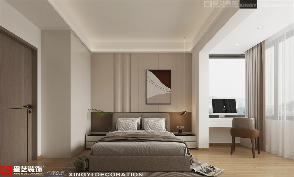 建苑小區(qū)140平現(xiàn)代簡(jiǎn)約臥室裝修效果
