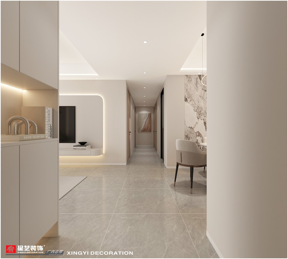 光明城市118平現(xiàn)代簡(jiǎn)約入戶裝修效果