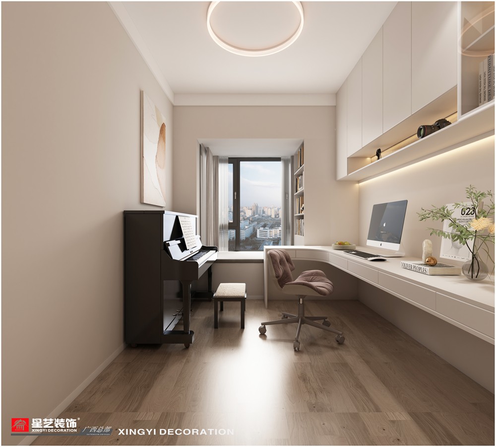 光明城市118平現(xiàn)代簡(jiǎn)約書房裝修效果