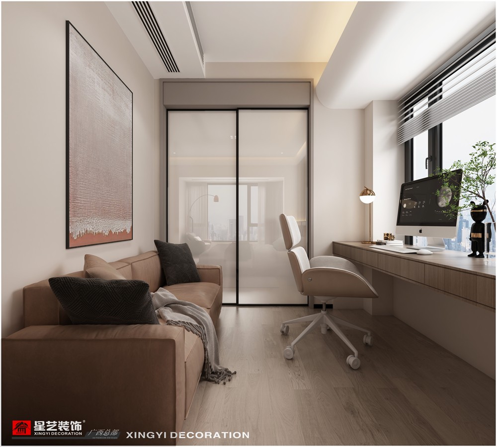 青山府210平現(xiàn)代簡(jiǎn)約書(shū)房裝修效果