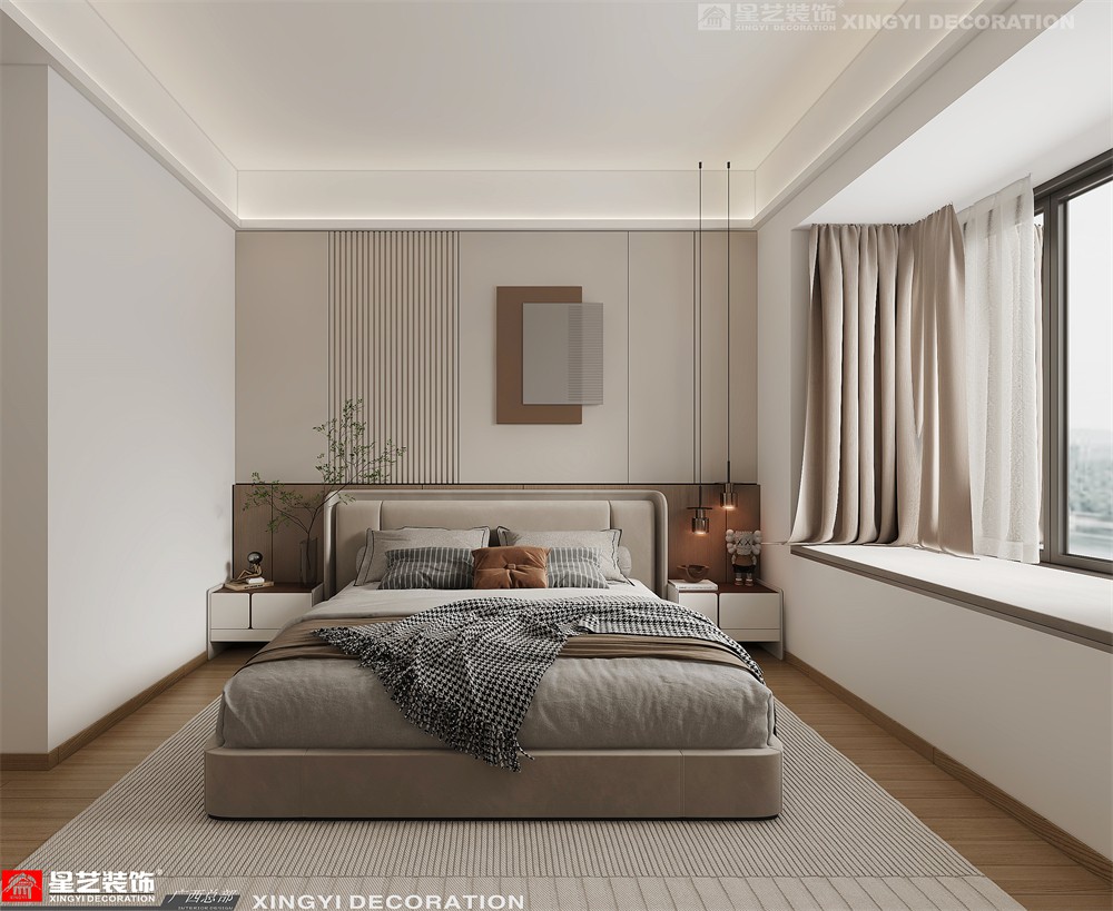 建苑小區(qū)140平現(xiàn)代簡(jiǎn)約臥室裝修效果