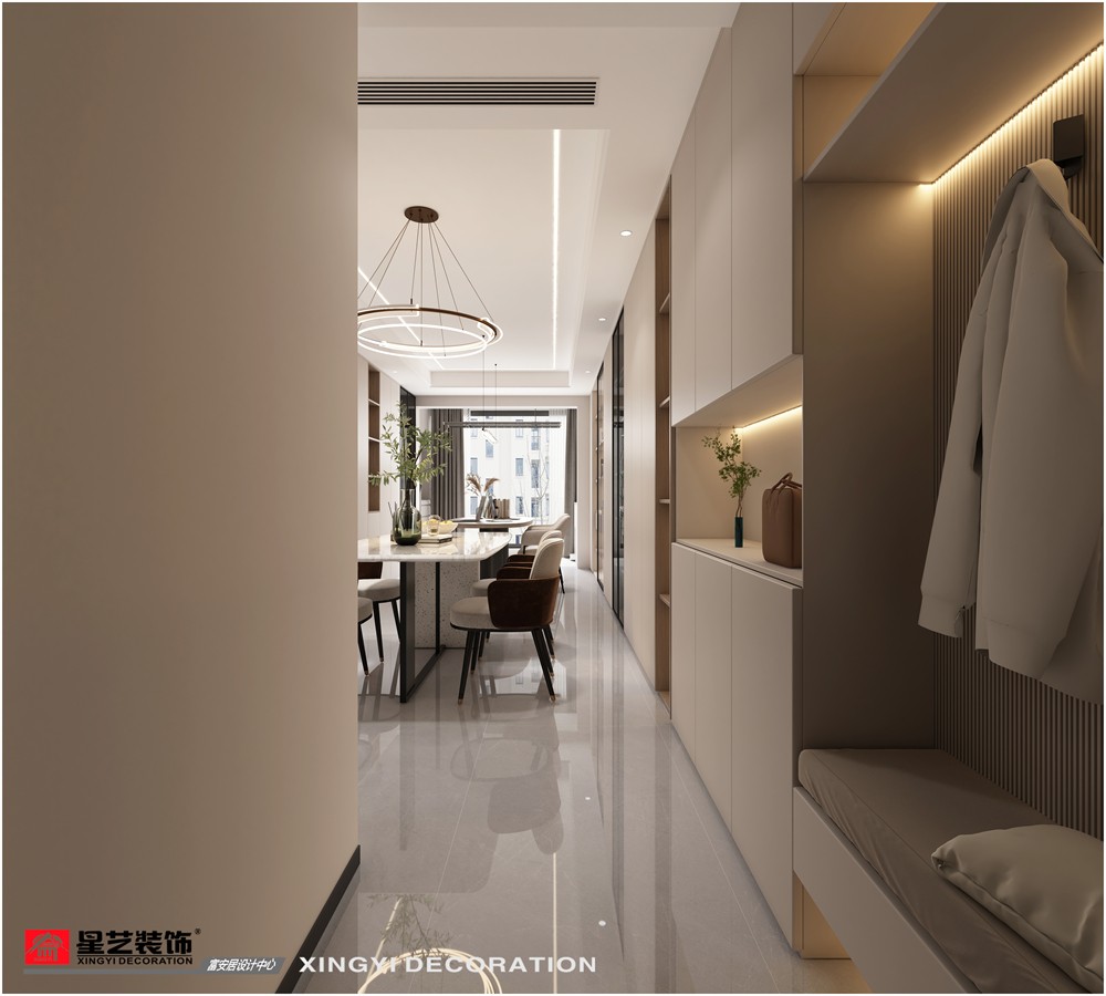 華潤二十四城120平現(xiàn)代簡約入戶裝修效果