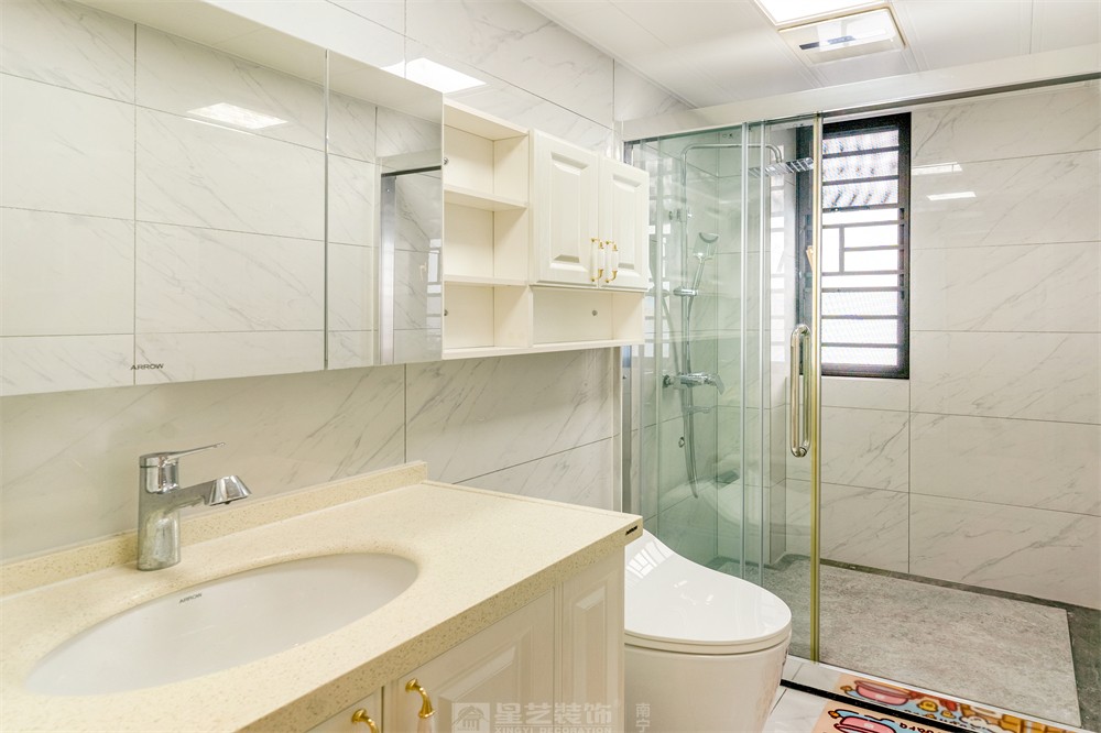 盛科城120平法式裝修衛(wèi)生間實景